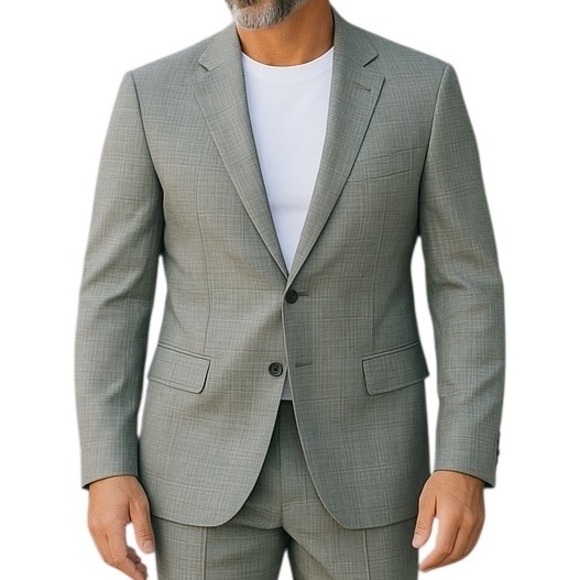 Lauren Ralph‎ Lauren Men's Silk Wool Sport Coat Blazer Jacket Gray Size 44R - Picture 1 of 17